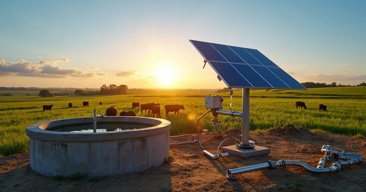 Sistema de bomba d’água movido a energia solar em propriedade rural no Mato Grosso